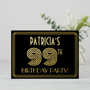 99th Birthday Party — Art Deco Style “99” + Name
