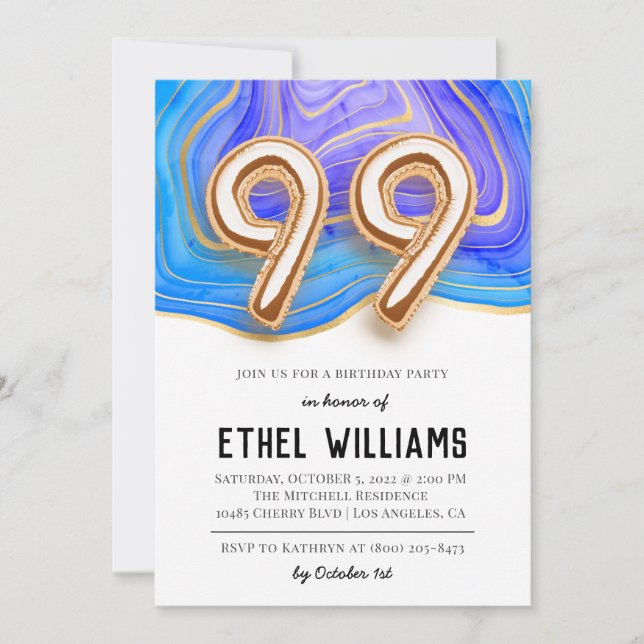 99th Birthday Party Invitation (Front)