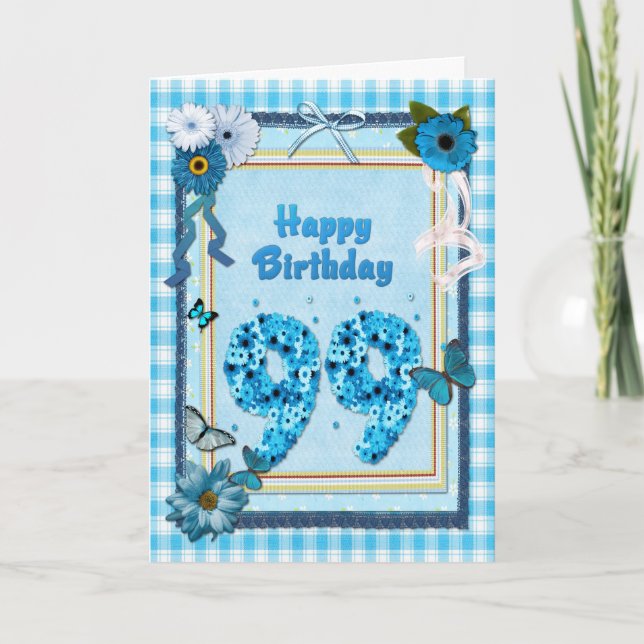 99th Birthday with a scrapbook effect Card (Front)