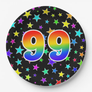 99th Event: Bold, Fun, Colourful Rainbow 99 Paper Plate