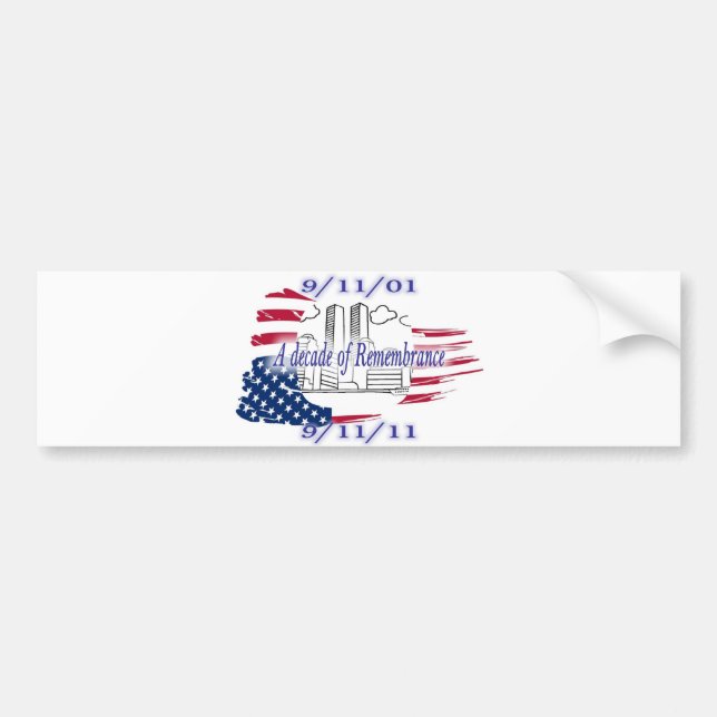 9-11 10th Anniversary Commemorative Bumper Sticker (Front)