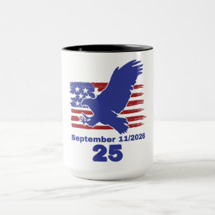 9/11 25th Anniversary Never Forget American Eagle Mug