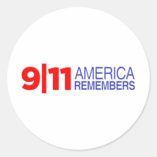 9/11 America Remembers Classic Round Sticker