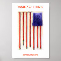 9/11 American Flag Firefighter Framed Print