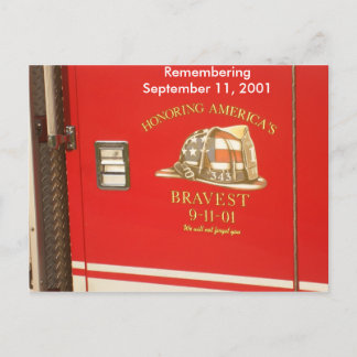 9-11 carte postale de pompiers