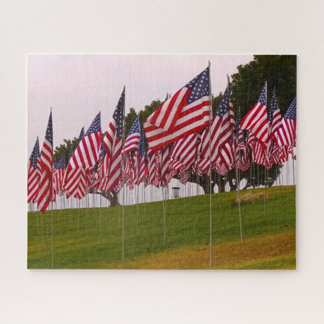 9-11 Memorial Flags. Jigsaw Puzzle (Horizontal)
