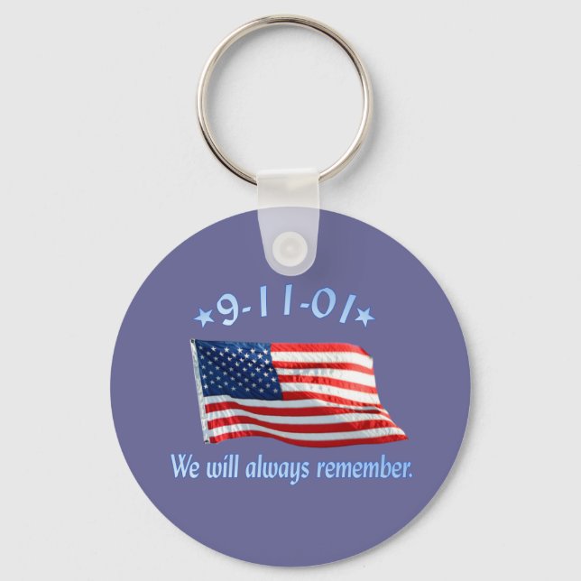 9-11 Memorial We Will Always Remember Keychain (Front)