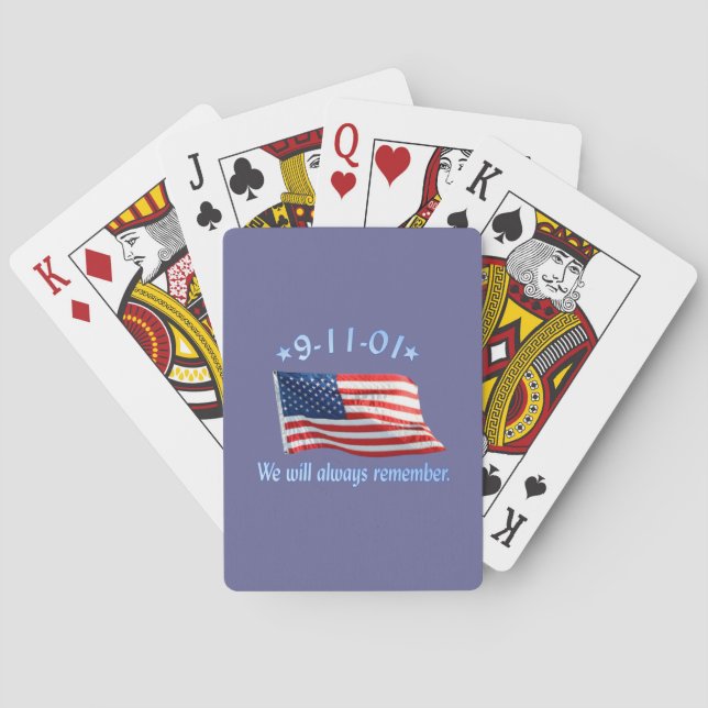 9-11 Memorial We Will Always Remember Playing Cards (Back)