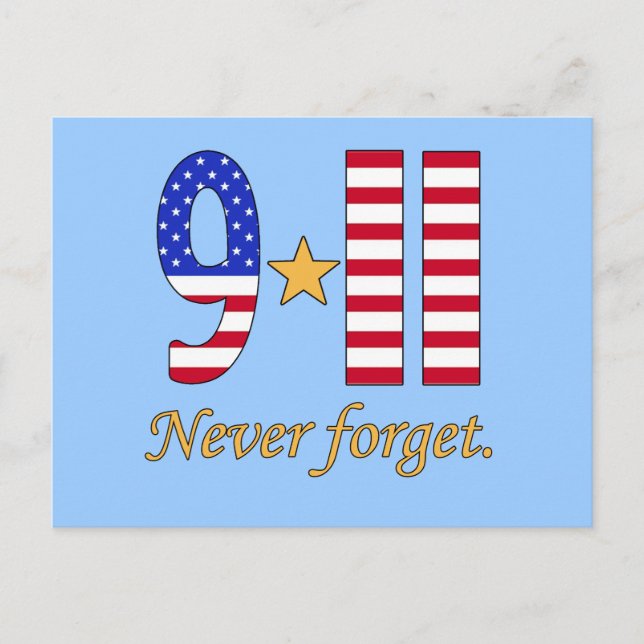 9-11 Never Forget Products Postcard (Front)
