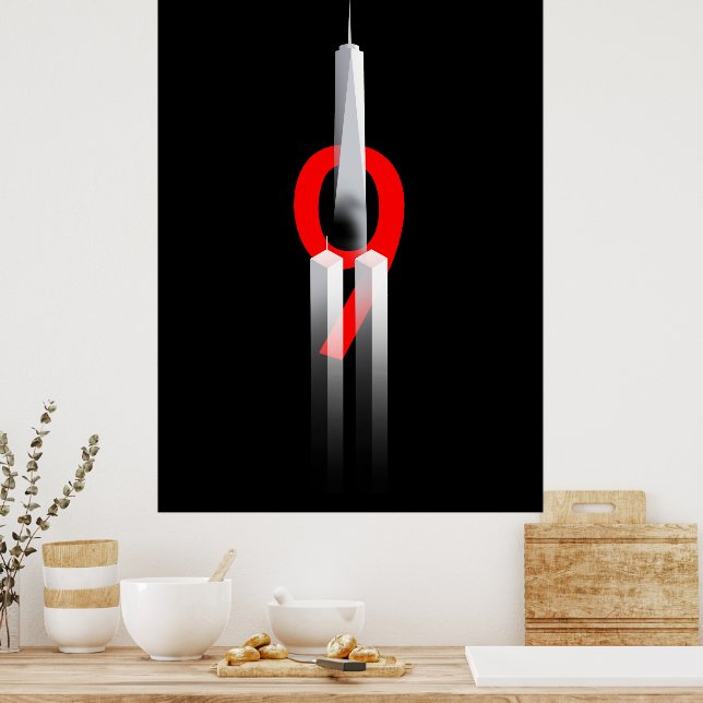 9 11 Never Forget Remember 9.11.2001  Memorial Poster (Kitchen)