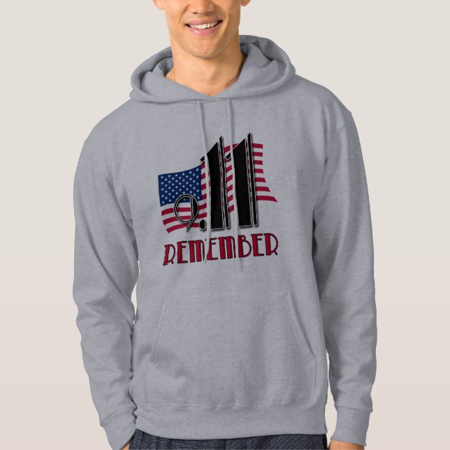 9/11 REMEMBER with American Flag Tshirts (Front)