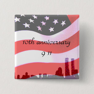 9/11 Remembered_ 2 Inch Square Button