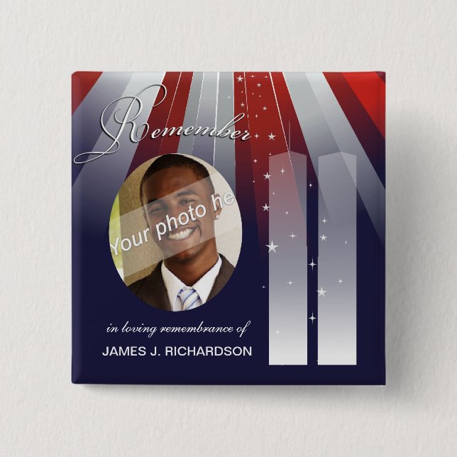 9/11 September 11 - Personalized Photo Pins (Front)