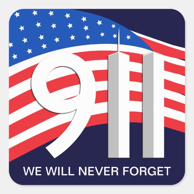 9/11 Septembre 11 - N'oubliez jamais Stickers (Devant)