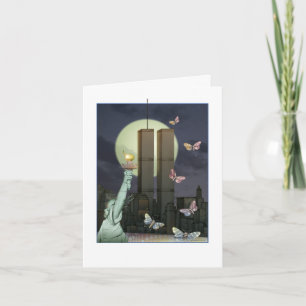 9/11 - The World Trade Centre at Night Card