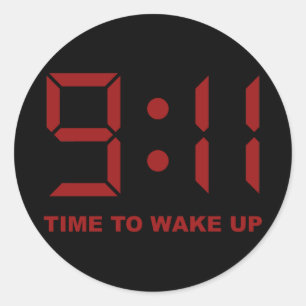 9:11 time to wake up classic round sticker