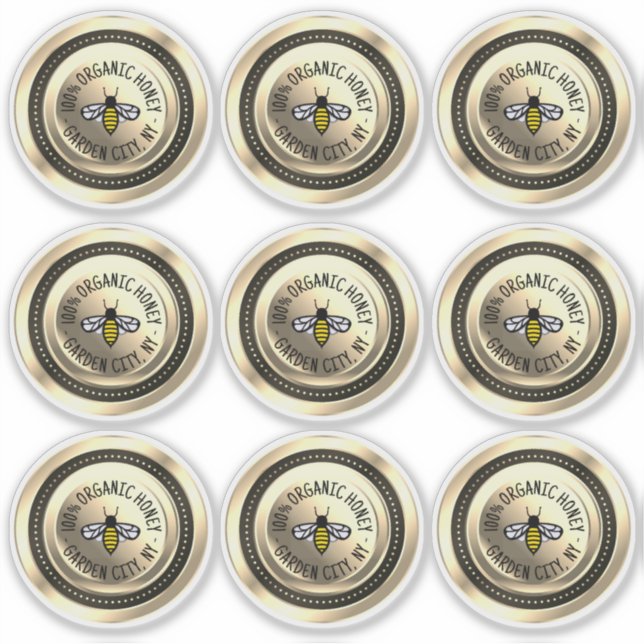 9 Abeille d'or Étiquette de 9 vinyle imperméable (Devant)