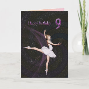 9 ans, une carte d'anniversaire de ballerine