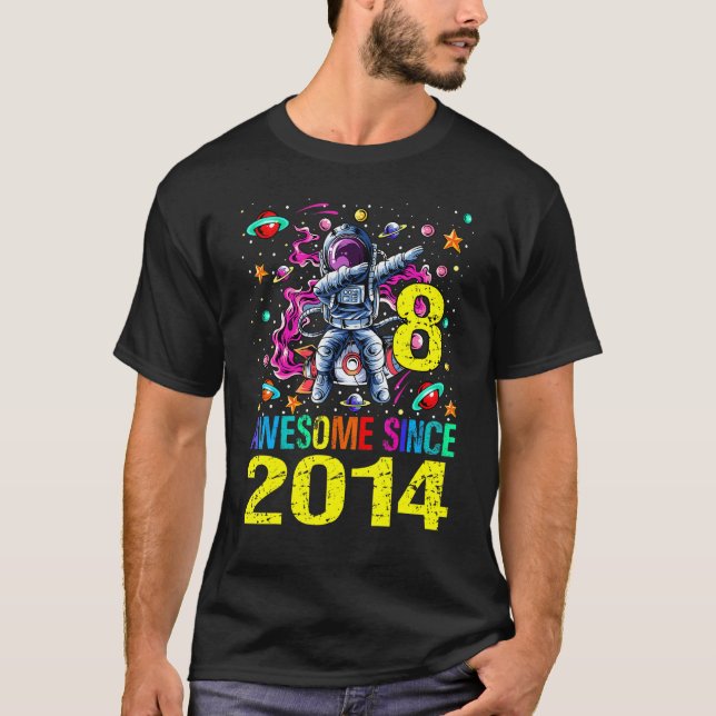 9 Awesome Since 2013 Astronaut 9th Birthday Space T-Shirt (Front)