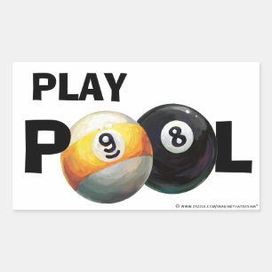 9 ball and 8 ball Play Pool Stickers
