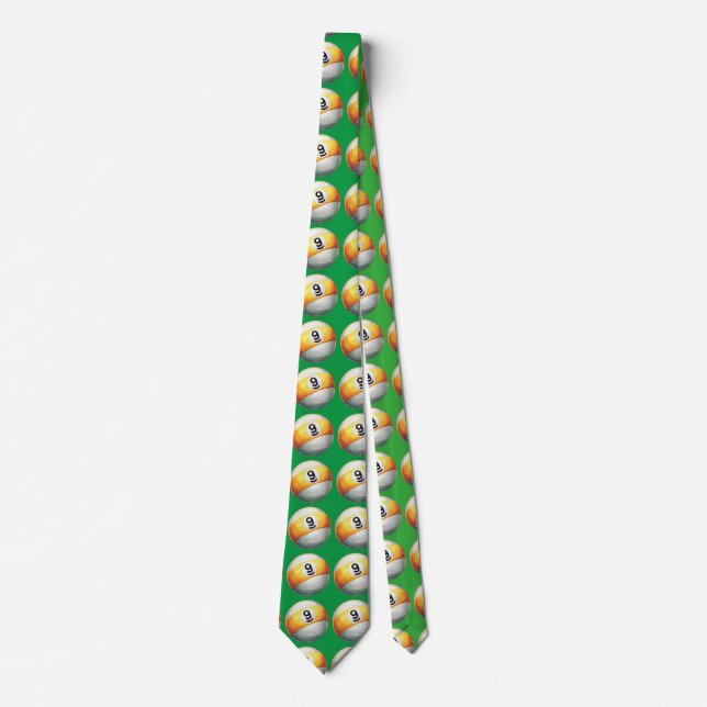 9 ball Art Pattern Green Tie (Front)