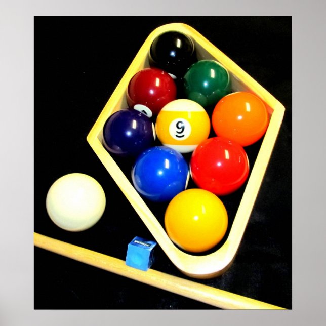 9 BALL BILLIARDS POOL ART POSTER (Front)