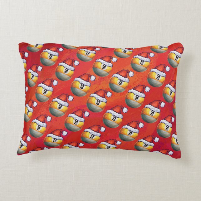 9 ball Christmas Decorative Pillow (Back)
