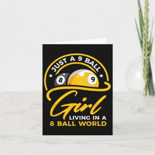 9 Ball Girl Living In 8 Ball World Pool Snooker Bi Card