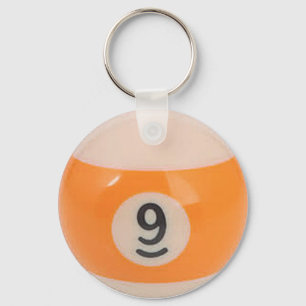 "9 Ball" pool ball design jewellery set Keychain