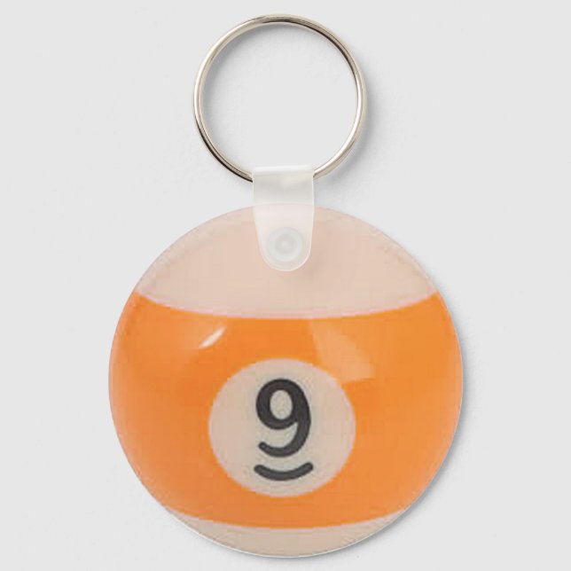 "9 Ball" pool ball design jewellery set Keychain (Front)