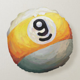 9 ball round pillow