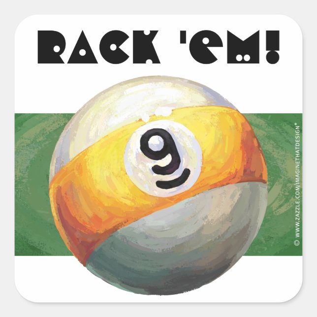 9 ball square sticker (Front)