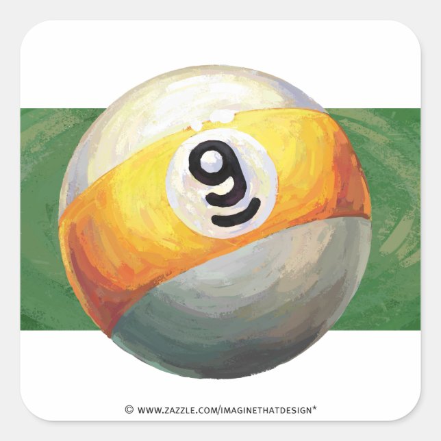 9 ball square sticker (Front)