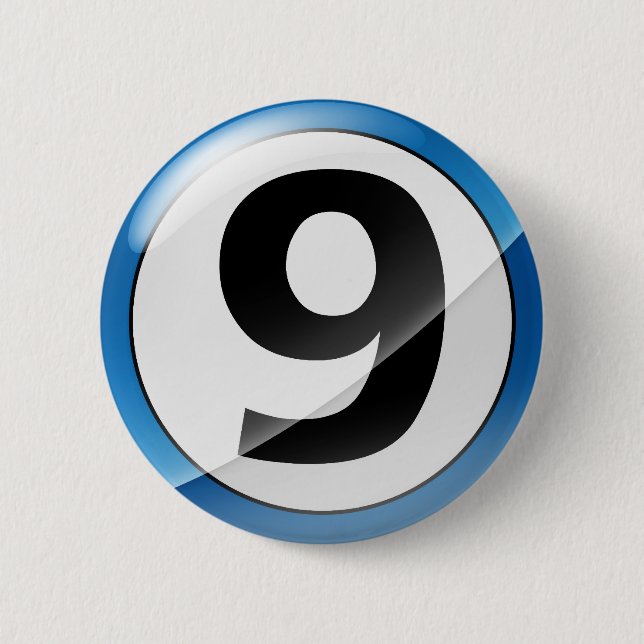 9 blue 2 inch round button (Front)