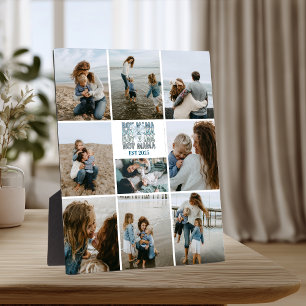 9 Boy Mama Custom Photo Collage Plaque