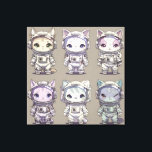 9 Chibi Astronaut Kittens Space Crew Canvas Print<br><div class="desc">Nine irresistibly cute chibi-style kittens suited up as tiny astronauts stare back with enormous sparkling eyes and unique expressions ranging from wide-eyed wonder to cheeky wink and teary pout. Fluffy ears poke through custom helmets, colorful fur patterns shine (cream tabby, lilac-point, moon-phase gray, etc.), and each suit features crisp details:...</div>