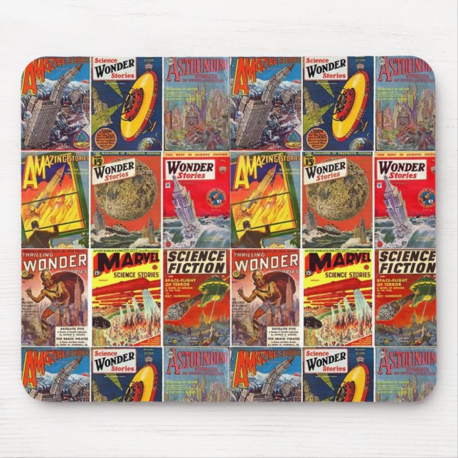 9 Classic SF Pulp Covers Mouse Pad (Front)