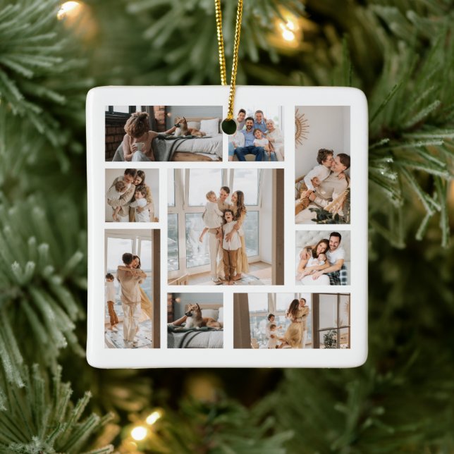 9 Collage photo personnalisé Ornements de Noël (Arbre)