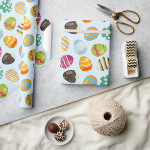 9 Colourful Easter Eggs Wrapping Paper