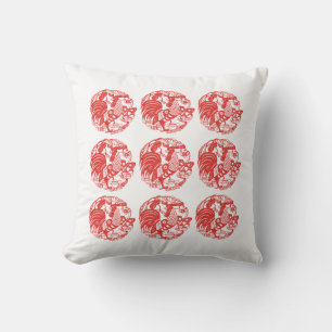 9 Coq pour la longévité Année 2017 coussin