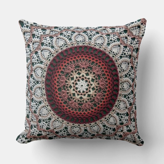 9, Crochet Home Decor Designs Throw Pillow (Front)