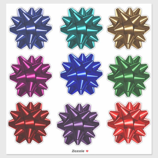 9 Crush Proof Gift Wrap Bows for Mailing Kiss Cut (Sheet)