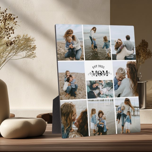 9 Custom Photo Collage Best Mom Ever  Plaque (Creator Uploaded)