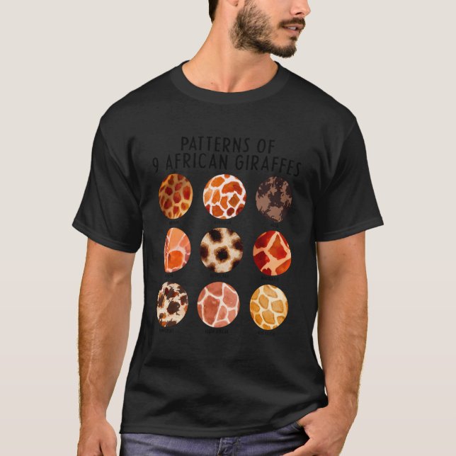 9 Different Patterns Of African Giraffes Education T-Shirt (Front)