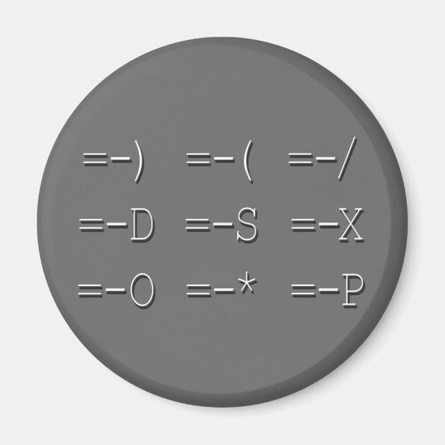 9 Equals Sign Emoticon Collection Magnet (Front)