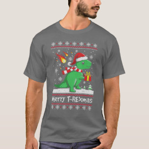 9 Funny Christmas Dinosaur Kids Christmas Tree Lig T-Shirt