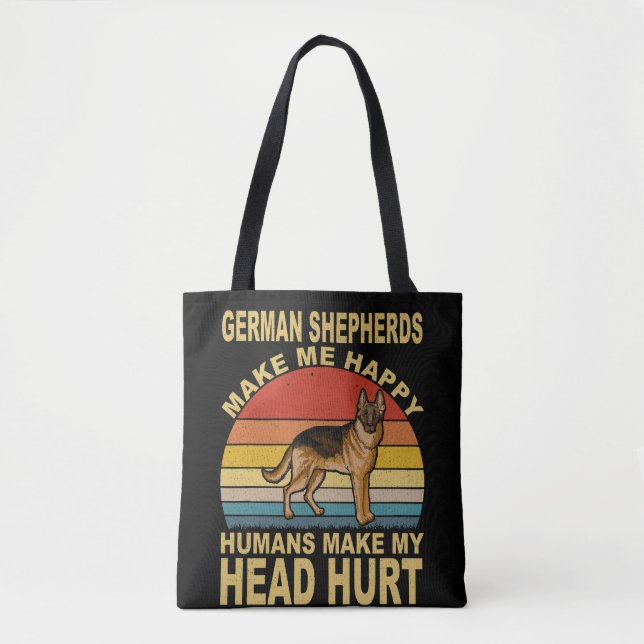 9 German Shepherds Make Me Happy Humans Make My He Tote Bag (Front)