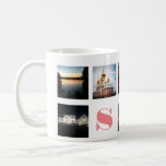 9 Instagram Photos and Pink Monogram on White Coffee Mug<br><div class="desc">Customize this mug with nine of your your favourite photos and your initial to make something uniquely you and the perfect gift.</div>