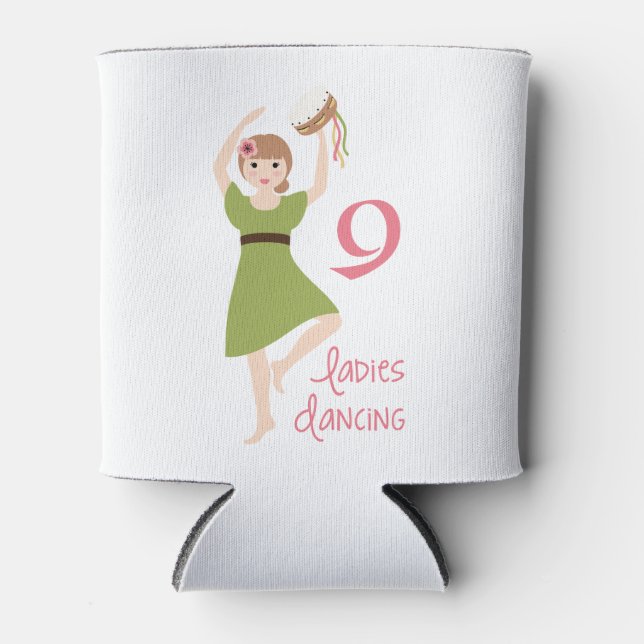 9 Ladies Dancing Can Cooler (Front)