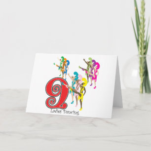 9 Ladies Dancing Holiday Card